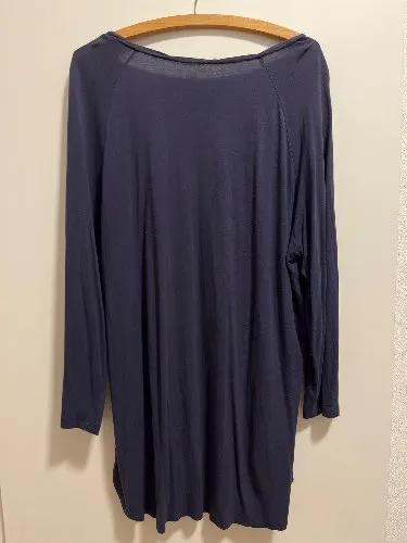 Deerberg Damen Langarmshirt Blau Gr. XL Tunika Raffung Casual 2