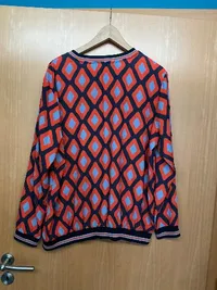 Aniston Selected Damen Shirt Pullover Rauten Muster Geometrisch Bunt Gr. 44 XXL 2