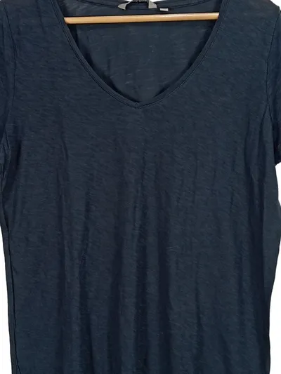 GARCIA Damen T-Shirt V-Ausschnitt Blau Meliert Gr. XL Basic