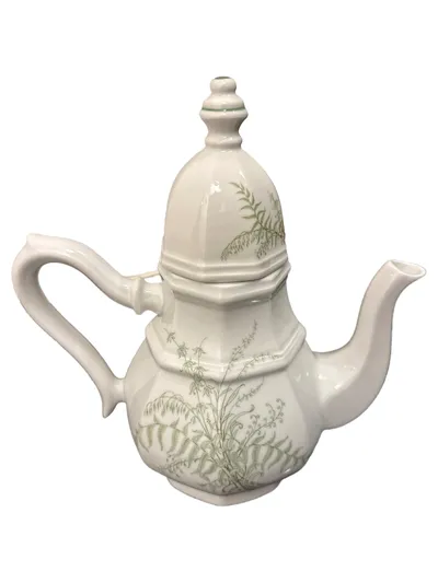 Gallo Leonardo Fougere Kaffeekanne Porzellan Sommerfarn Weiß 26cm