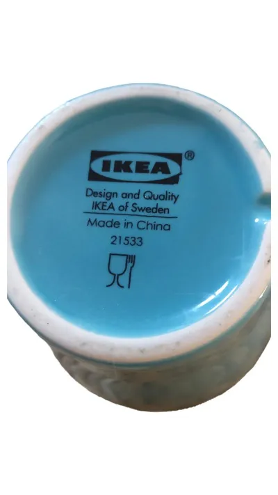 IKEA Tasse Porzellan Türkis Modern 8.5cm Kaffeetasse Alltag Uni