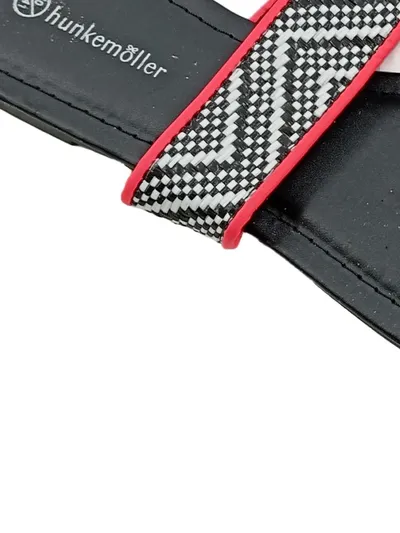 Hunkemöller Zehentrenner Pantoletten Damen Gr. 40 Schwarz Freizeit Sommer