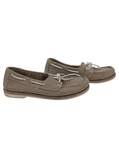 Tamaris Damen Mokassins Bootsschuhe Leder Beige Gr. 37 Slipper