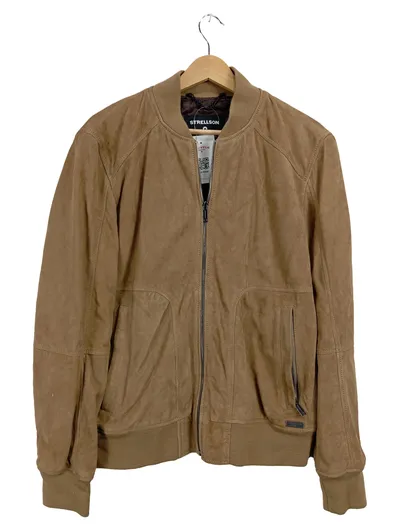 Strellson Herren Bomberjacke Wildleder Braun Gr. 50/L Designed in Switzerland