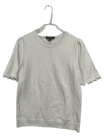 Banana Republic Damen Pullover Kurzarm Gr. 36;S Weiß Baumwolle Viskose Casual