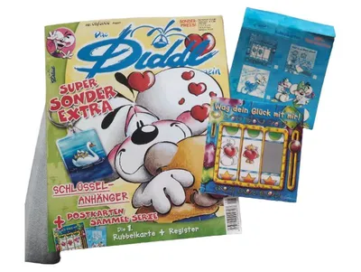 Das Diddl Magazin Super Sonder Extra Schlüsselanhänger Rubbelkarte 06/2000