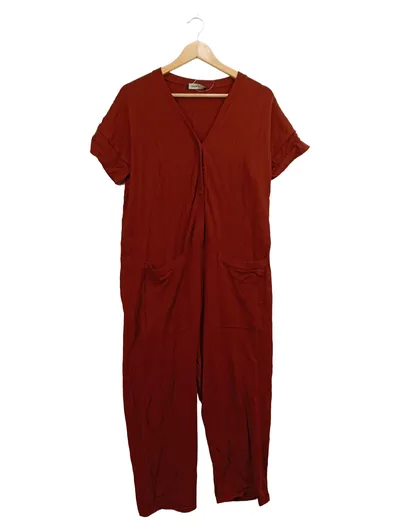 Zara Damen Jumpsuit Overall Kurzarm Gr. 38 M Rostrot Casual