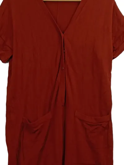 Zara Damen Jumpsuit Overall Kurzarm Gr. 38 M Rostrot Casual