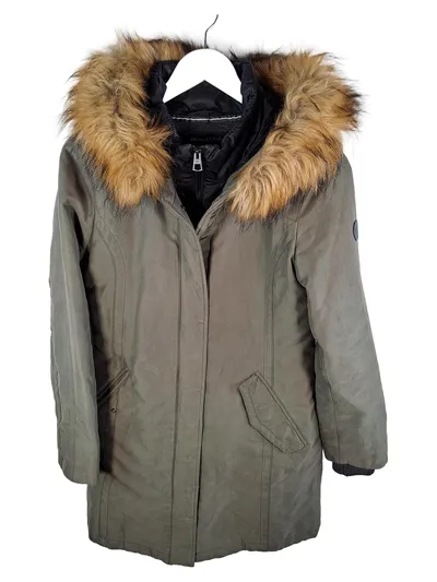 Marc O'Polo Damen Parka Gr. 36 Oliv Kapuze Fellbesatz Winterjacke