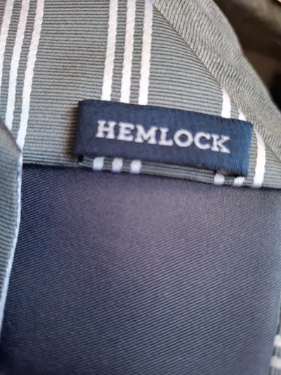 Hemlock Krawatte Herren Grau Gestreift Business Polyester Schlips