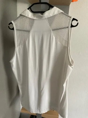 Röhnisch Damen Poloshirt ärmellos Gr. 40/L Weiß Sportlich Golf