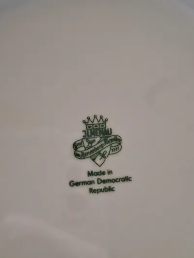 Graf von Henneberg Ilmenau Wandteller Porzellan Chinoiserie DDR 19cm