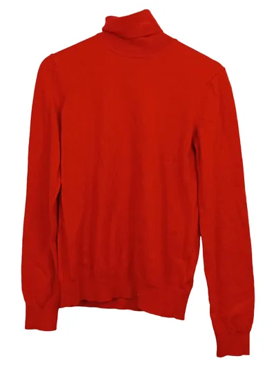 HUGO Rollkragenpullover Herren Gr. M Rot Wolle Strickpullover