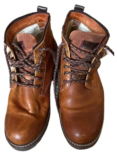 NoGRZ Herren Leder Stiefelette Boots Braun Gr. 42 Schnürung Casual