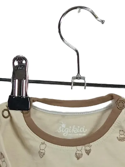 sigikid Kinder Langarmshirt Gr. 62 Beige Tiermotiv Casual Baumwolle