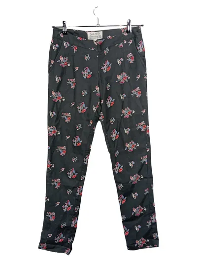 Jack Wills Damen Stoffhose Blumenmuster Schwarz Gr. 36/S UK8