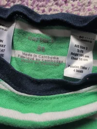 Carter's Langarmshirt Jungen Gr. 98 3T Dino Motiv Gestreift Grün Baumwolle 6