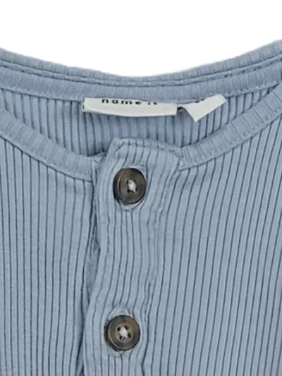NAME IT Baby Body Langarm Blau Gr. 68 Rippstrick