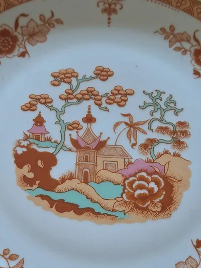 Graf von Henneberg Ilmenau Porzellan Wandteller Chinoiserie DDR 19cm