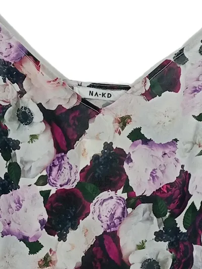NA-KD Damen Top Blumenmuster Floral Träger S Sommer Freizeit Mehrfarbig 36