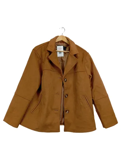 ASOS Design Damen Jacke Gr. 38 M Braun Wildlederoptik Casual Übergangsjacke