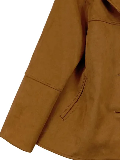 ASOS Design Damen Jacke Gr. 38 M Braun Wildlederoptik Casual Übergangsjacke