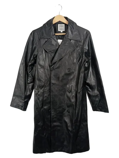 Etam Damen Mantel Ledermantel Trenchcoat Gr. 40 L Schwarz Elegant Kunstleder