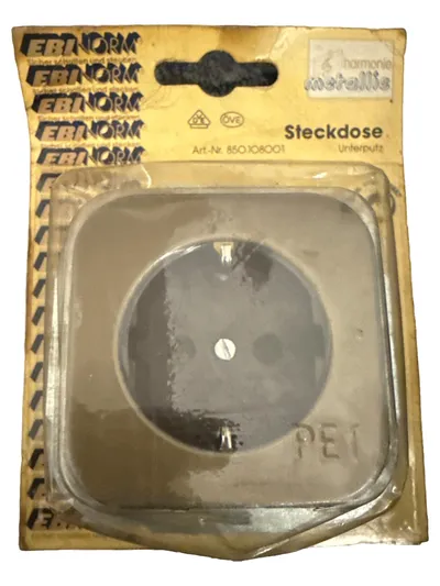 EBINORM Steckdose Unterputz 850.108001 Harmonie Metallic Silber NOS