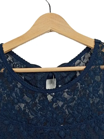 Abercrombie & Fitch Damen Spitzen Top Blau Gr. XS Peplum Feminin