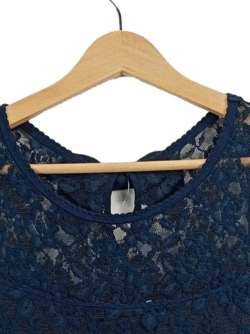 Abercrombie & Fitch Damen Spitzen Top Blau Gr. XS Peplum Feminin 2