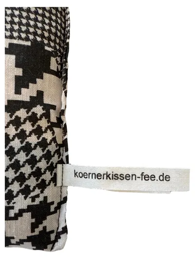 Körnerkissen-Fee Wärmekissen Hahnentritt Schwarz Weiß Baumwolle 14x8cm