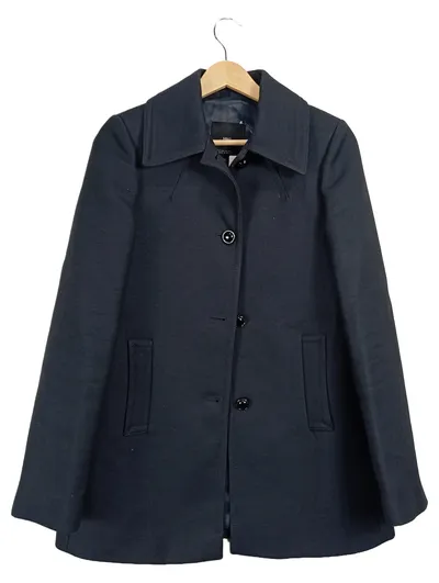 MANGO MNG Damen Mantel Jacke Gr. 34/XS Blau Klassisch Baumwollmischung Elegant