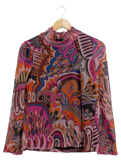 Sommermann Damen Bluse 38/M Langarm Mehrfarbig Abstrakt