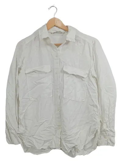 Zara Damen Freizeithemd weiß Gr. 36/S Lyocell Casual
