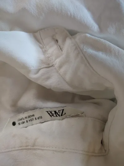 Zara Damen Freizeithemd weiß Gr. 36/S Lyocell Casual