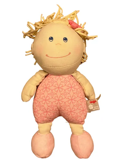 HABA Pure Nature Babypuppe Mädchen Rosa Baumwolle 21 cm Natur