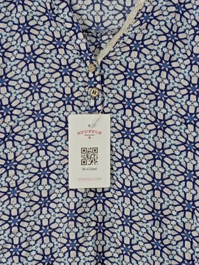 CARTOON Damen Bluse Gr. 36 Blau Geometrisch Muster Viskose Langarm
