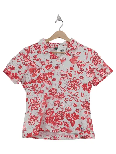 Chervò Damen Poloshirt Gr. 42/M Mehrfarbig Blumenmuster Feminin