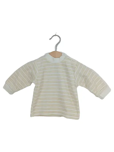 OIMO Kinder Pullover Basic Langarm Gestreift Beige Baumwolle Gr. 56