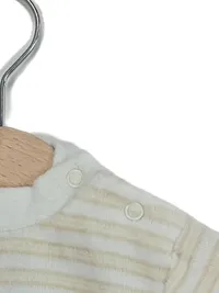 OIMO Kinder Pullover Basic Langarm Gestreift Beige Baumwolle Gr. 56 3