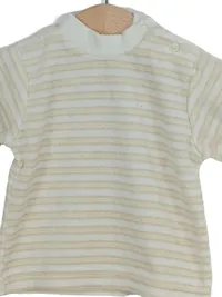 OIMO Kinder Pullover Basic Langarm Gestreift Beige Baumwolle Gr. 56 4