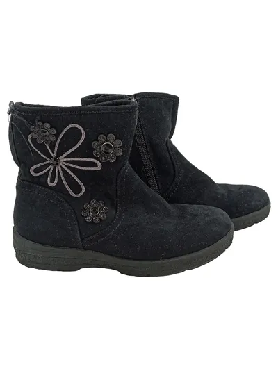 Cupcake Couture Mädchen Stiefelette Gr. 27 Schwarz Blumen Stickerei