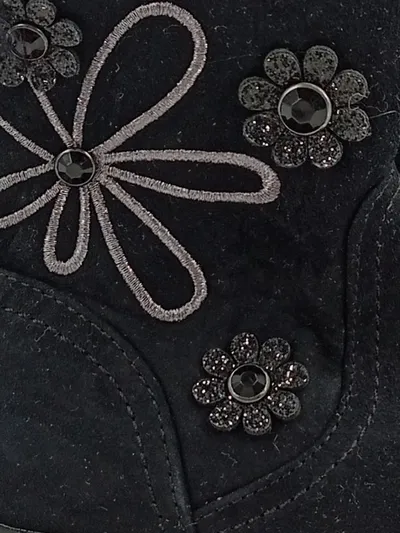 Cupcake Couture Mädchen Stiefelette Gr. 27 Schwarz Blumen Stickerei