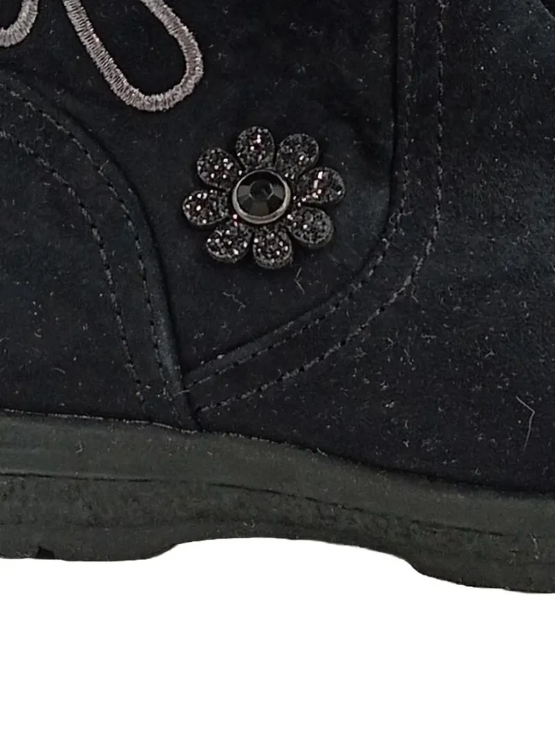 Cupcake Couture Mädchen Stiefelette Gr. 27 Schwarz Blumen Stickerei 4
