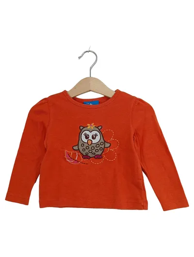 Topolino Langarmshirt Eule Mädchen Gr. 80 Baumwolle Orange Freizeit