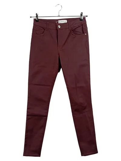 Mango Denim Skinny Jeans Damen Gr. 40 Bordeaux Rot Stretch Hose