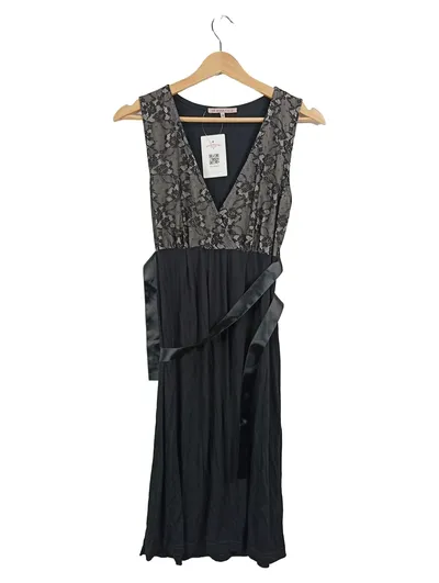 Anna Field Damen Kleid Gr. 36 Schwarz Spitze Schleife Festlich Elegant