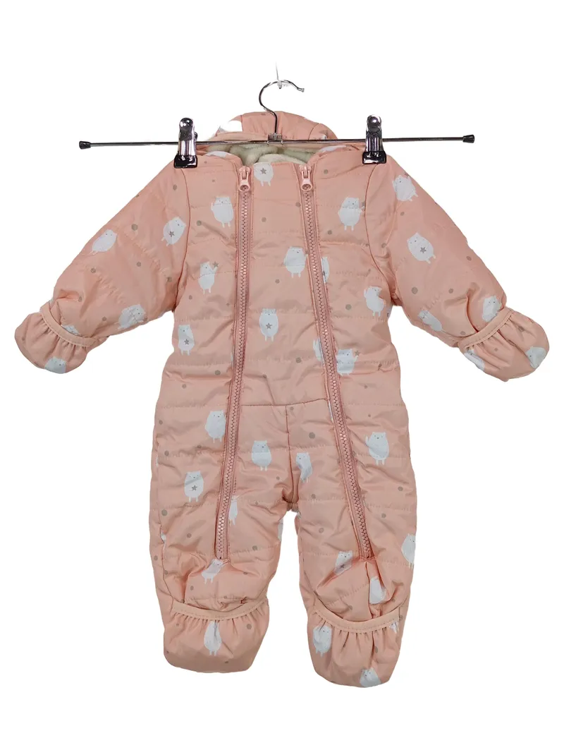 Bellybutton Schneeanzug Overall Winteranzug Mädchen Gr. 62 Rosa Bären Kapuze 1