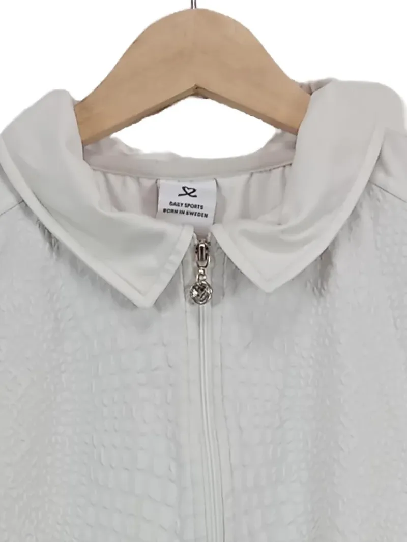 Daily Sports Damen Poloshirt Golf Ärmellos Weiß Gr. 40/L Sportlich Krokoprägung 2