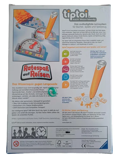 Ravensburger tiptoi Ratespaß Reisen Quizspiel Lernspiel Fahrzeuge Kinder